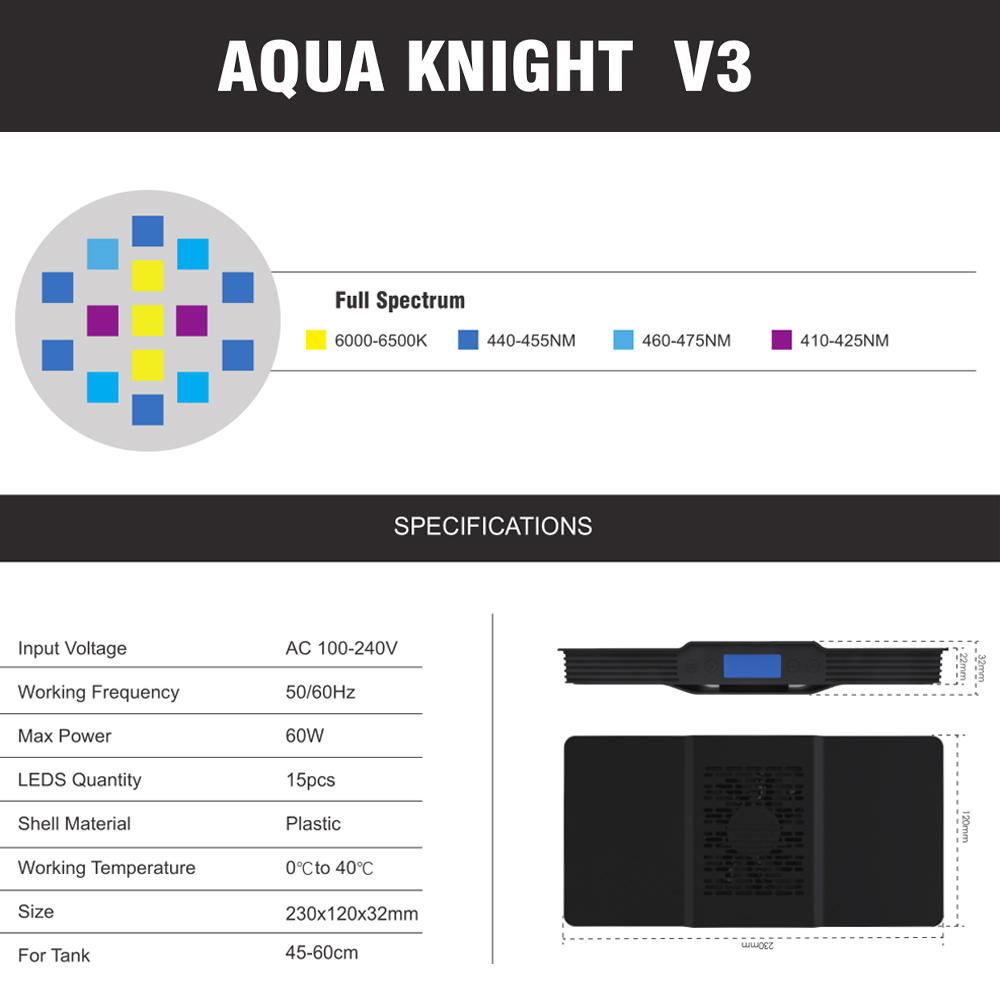 Lampu Akuarium 60W Marine Reef - Reef Lighting ulasan dan harga